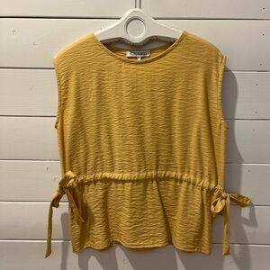 f capuano mustard sleeveless top with side ties – S